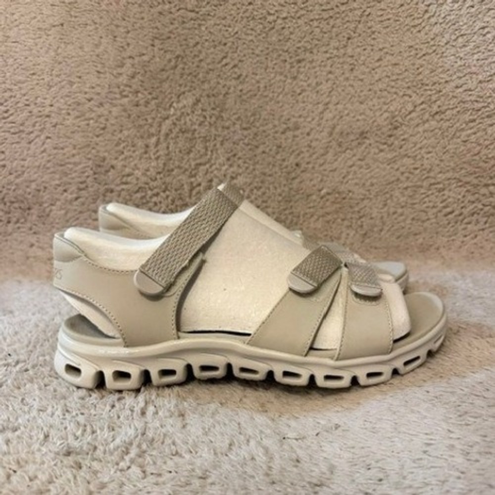 Skechers Glide-Step Women 11 Sport Sandals Stone Beige Strappy 164057 STN NEW